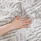Chevron Faux Fur Comforter/Duvet Cover Set, Grey