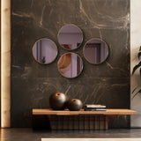 Broidy Round Mirror- Aubergine Purple