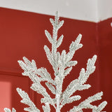 HOMCOM 7 Foot Snow Flocked Artificial Christmas Tree with 240 Fir Realistic Branches, Auto Open, Green