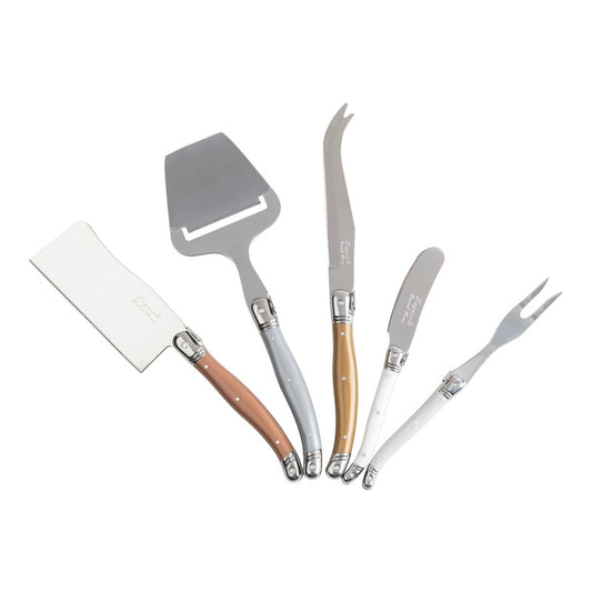 Laguiole 5 Piece Cheese Knife & Slicer Set Mixed Metals