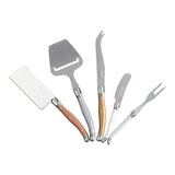 Laguiole 5 Piece Cheese Knife & Slicer Set Mixed Metals