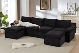 DERVAL 141" 4-Seater Sofa with 2 Ottomans