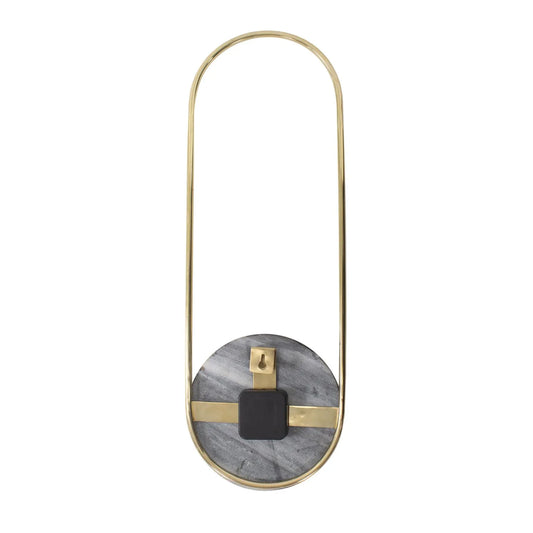 Balance of Mies Black Marble and Stainless Steel Clock