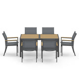 4-6 Person Patio Dining Set with Rectangular Table