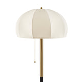 Modern Floor Lamp with Domed Shade, Black & Antique Gold