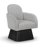 Marlowe - Linen Textured Fabric Upholstered Swivel Accent Chair - Stained Black