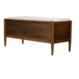 Accent Bench with Storage and Upholstered Cushion, Walnut