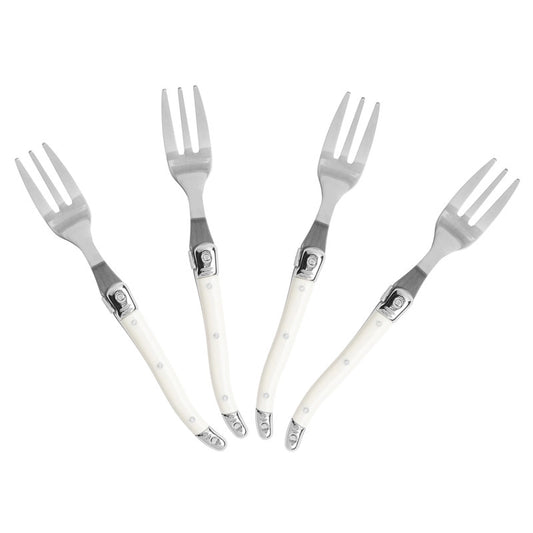 French Home Laguiole Cake Forks, Set of 4, Faux Ivory