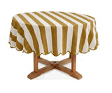 Striped Round Tablecloth - Scalloped Edge