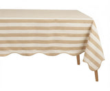 Scalloped Edge Tablecloth - Striped
