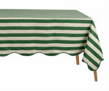 Scalloped Edge Tablecloth - Striped