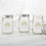12 oz. Mason Jar Mug with Lid - Boho Rainbow Babe (Set of 6)