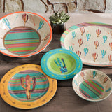 Cactus Melamine Dinner Bowls, Set of 24