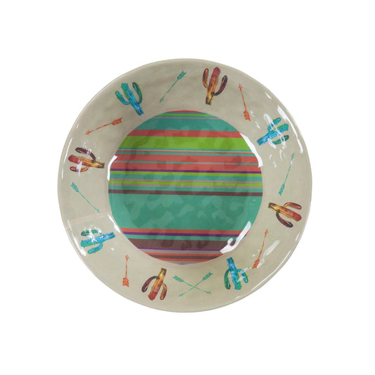 Cactus Melamine Dinner Bowls, Set of 24