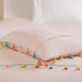 Wholesale Colorful Tassels Blush Kids Comforter Set