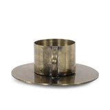Italo Short Antique Brass Candle Holder with Handle