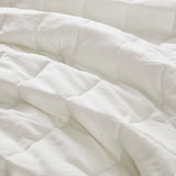 Diamond Quilted Ruffle Edge Comforter Set, Ivory
