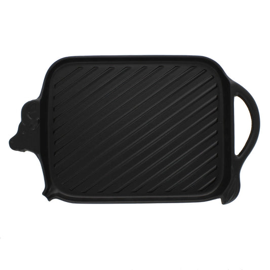 Chasseur French Cow Cast Iron Griddle 15-inch Black