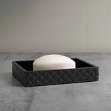 Diamond-Embossed Resin Bathroom Accessories Set, Onyx