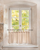 Cafe linen curtain with ties (1 pcs) in Natural