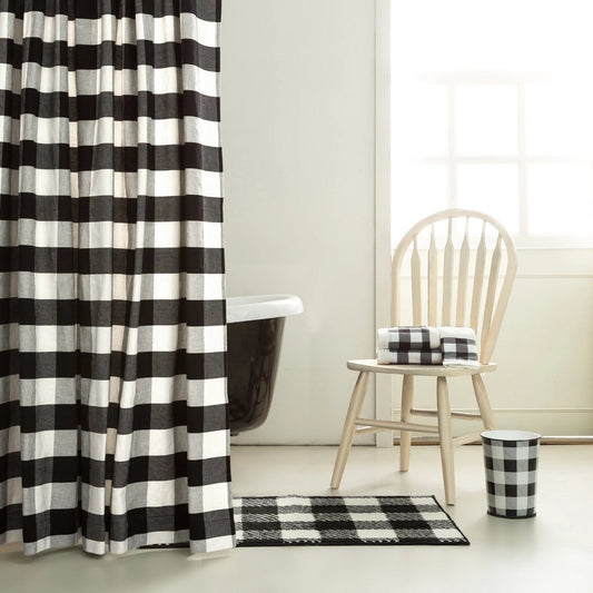 Camille Buffalo Check 3PC Towel Set, Black, 2 MOQ