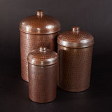 Copper Kitchen Canisters - Small Set, 3 Pieces