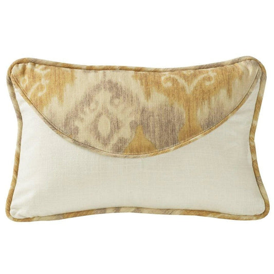 Casablanca Envelope Lumbar Pillow, Taupe & Flaxen Ikat