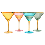 Crystal Martini Glasses Colored - Set of 4