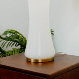 Cascade Glass Lamp Golden Base Off White Glass Table Lamp