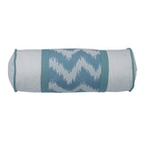 Catalina Neck Roll Pillow w/ Aqua & White Chevron