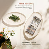 Kook Oval Serving Dishes Set of 2, Powder White