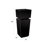 Black Mirrored Pedestal Tall