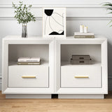 Nightstand with Charging Station: Bedside Table with Drawer