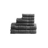 Lightweight 6-Piece Bath Towel Set [Certified], Dark Grey