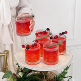 10 oz Textured Beaded Clear Drinking Glasses Set of 6