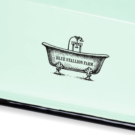 Blue Stallion Green Enamel Soap Caddy Tray