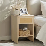 Rattan Lift-Top Storage Lower Open Shelf Coffee Table