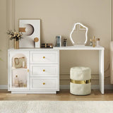 Wholesale 59” Large Extendable Makeup Vanity Desk, Corner Vanity Table