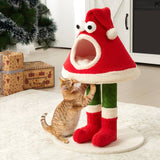 Christmas Cat Tree Tower For Indoor Cats – Santa Hat Design