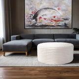 Universal Round Ottoman Cover- Shar Pei White