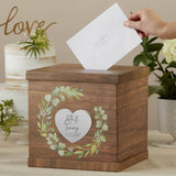 Rustic Brown Wood Wedding Card Box