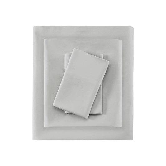 Pima Cotton Sateen 600 Thread Count Sheet Set, Light Gre