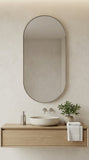 Steele Capsule Mirror in Brushed Silver