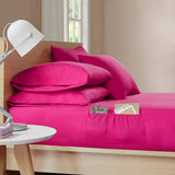 Sheet Set with Side Storage Pockets, Hot Pink