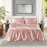 Luxury Satin 6-Piece Sheet Set, Blush Pink