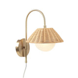 Wholesale Rattan Weave Gold Plug-in Wall Scone Light