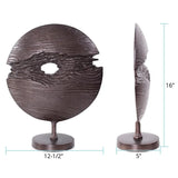 Berken Round Sculpture in a Bronze Finished Cast Aluminum
