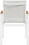 Nizuc - Outdoor Patio Dining Arm Chair With White Frame And Natural Arms (Set of 2)