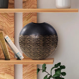 Golden Thread Medium Disc Vase