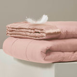 Satin Trim Lightweight Down Alternative Blanket, Blush